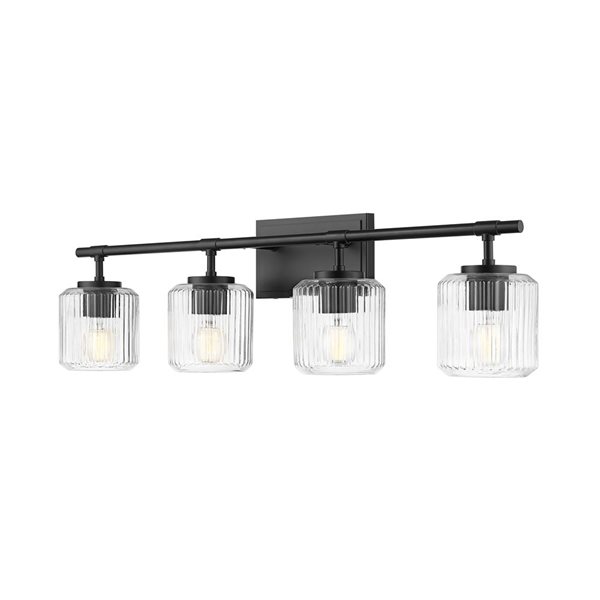 Z-Lite Landon 4-Light Matte Black Modern Vanity Light