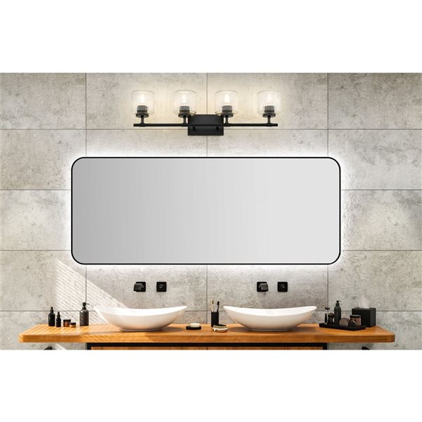 Z-Lite Landon 4-Light Matte Black Modern Vanity Light