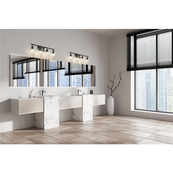 Z-Lite Landon 4-Light Matte Black Modern Vanity Light
