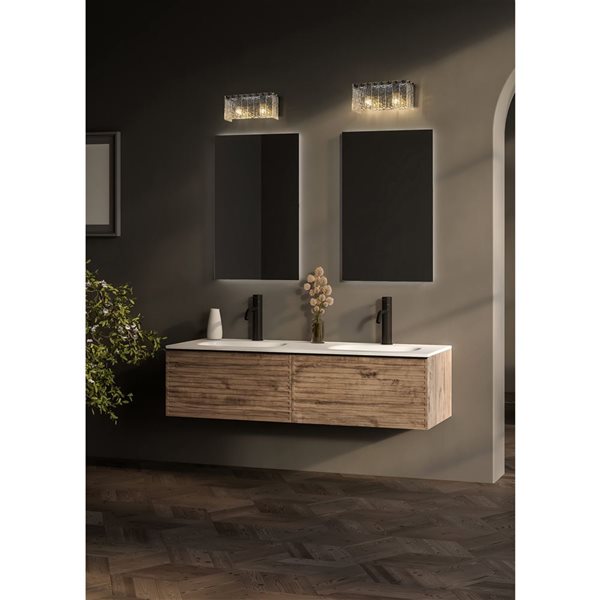 Z-Lite Glacier 2-Light Matte Black Modern Vanity Light
