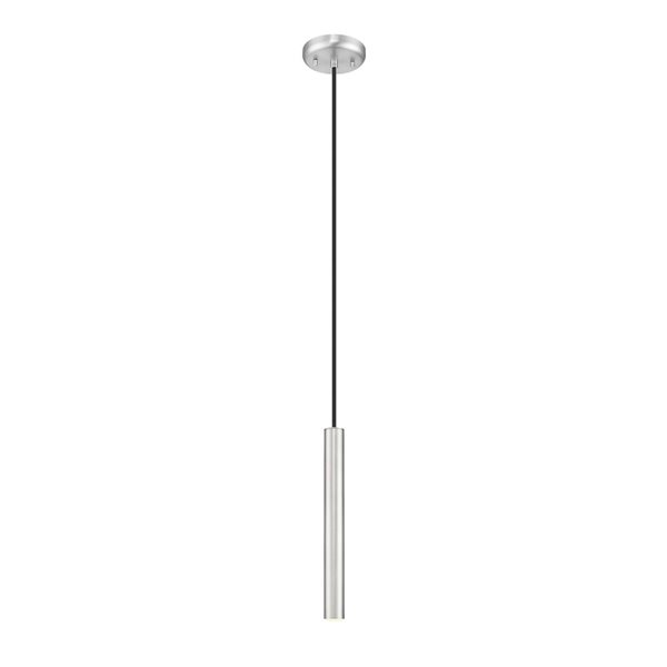 Z-Lite Forest Brushed Nickel Cylinder LED 12-in H 1-Light Pendant Light