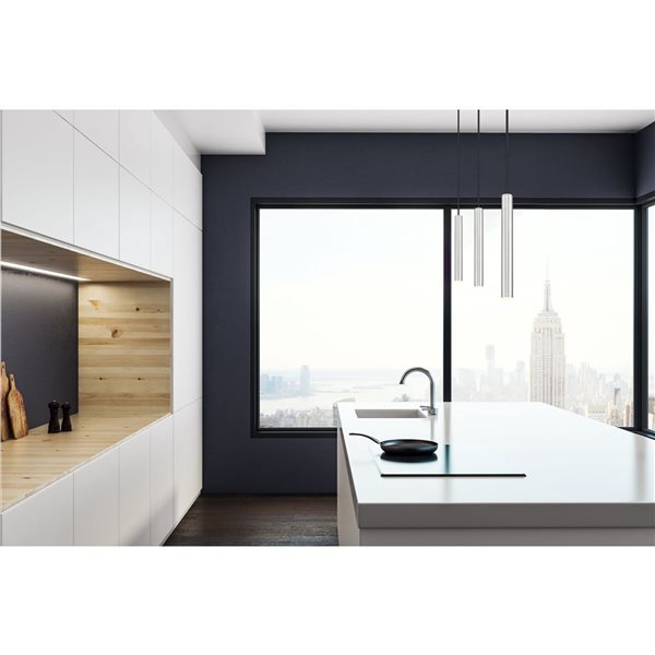 Z-Lite Forest Brushed Nickel Cylinder LED 12-in H 1-Light Pendant Light