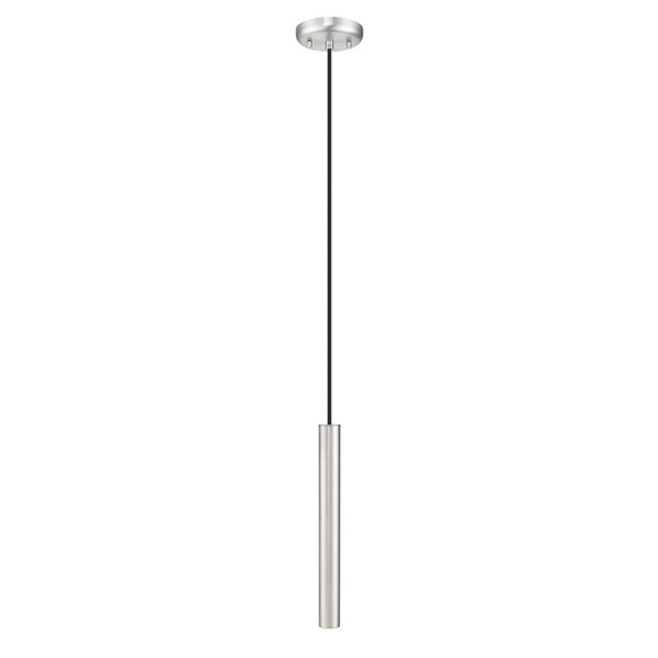 Z-Lite Forest Brushed Nickel Cylinder LED 12-in H 1-Light Pendant Light