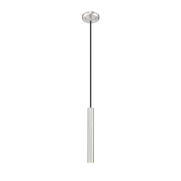 Z-Lite Forest Brushed Nickel Cylinder LED 12-in H 1-Light Pendant Light