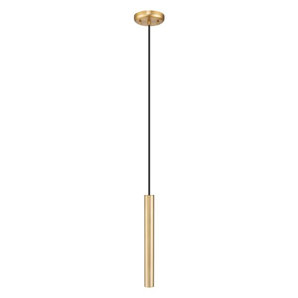 Z-Lite Forest Modern Gold Cylinder LED 12-in H 1-Light Pendant Light