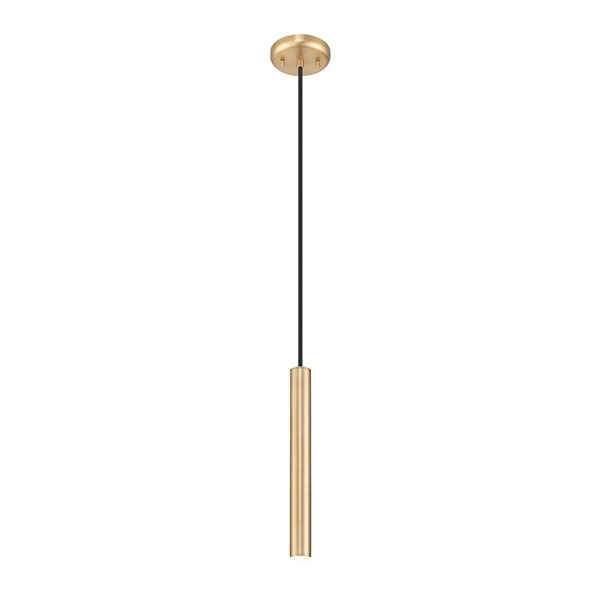 Z-Lite Forest Modern Gold Cylinder LED 12-in H 1-Light Pendant Light