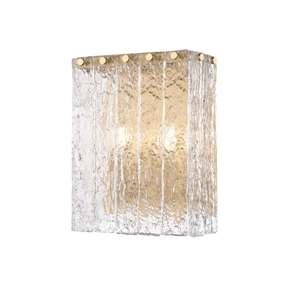 Z-Lite Glacier 9.5-in W 2-Light Modern Gold Wall Sconce