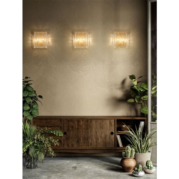 Z-Lite Glacier 9.5-in W 2-Light Modern Gold Wall Sconce