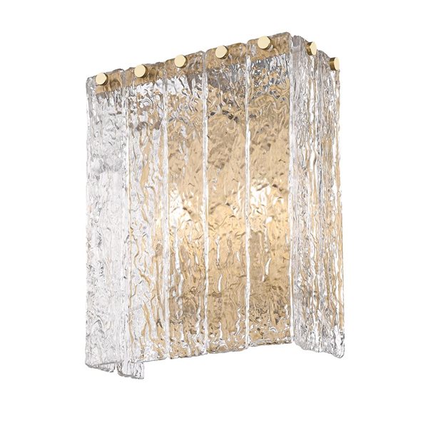 Z-Lite Glacier 9.5-in W 2-Light Modern Gold Wall Sconce