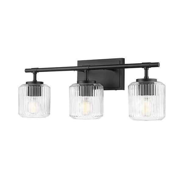 Z-Lite Landon 3-Light Matte Black Modern Vanity Light