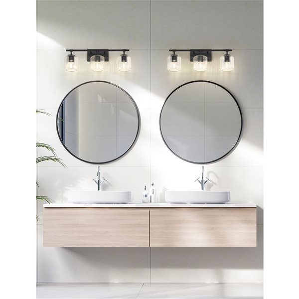 Z-Lite Landon 3-Light Matte Black Modern Vanity Light