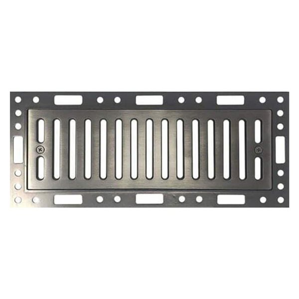 Best Access Doors 4-in x 14-in Flush Mount Floor Vent with Linear Slots - Dark Silver