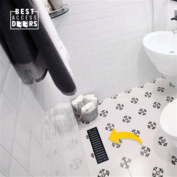 Best Access Doors 4-in x 10-in Flush Mount Floor Vent with Linear Slots - Black