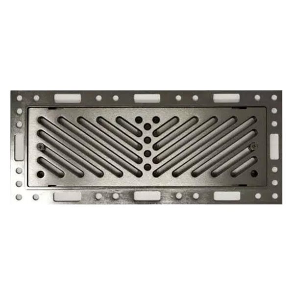 Best Access Doors 4-in x 10-in Flush Mount Floor Vent with Angled Slots and Damper - Dark Silver