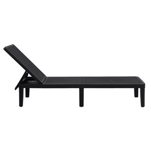 Chaise longue d'extérieur collection Patio Flare Plus en plastique, noir