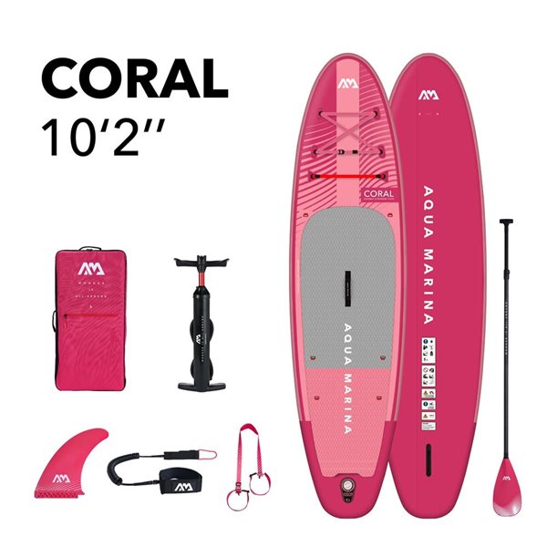 Planche à pagaie gonflable polyvalente avancée Coral 10 pi 12 po de Aqua Marine