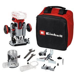 Einhell Cordless Compact Router w/ Fixed and Plunge Base and Brushless Motor 18 V TP-RO 18 SET Li BL