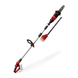 Scie à chaîne à perche et taille-haie 18 po télescopique 2 en 1 Einhell sans fil 18 V GE-HC 18 Li T-Solo