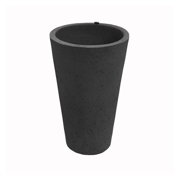 Algreen Tall Black Crete Planter 25-in