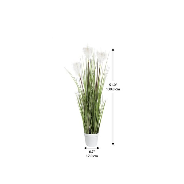 Algreen Artificial White Seagrass 51-in w/ Plastic Planter