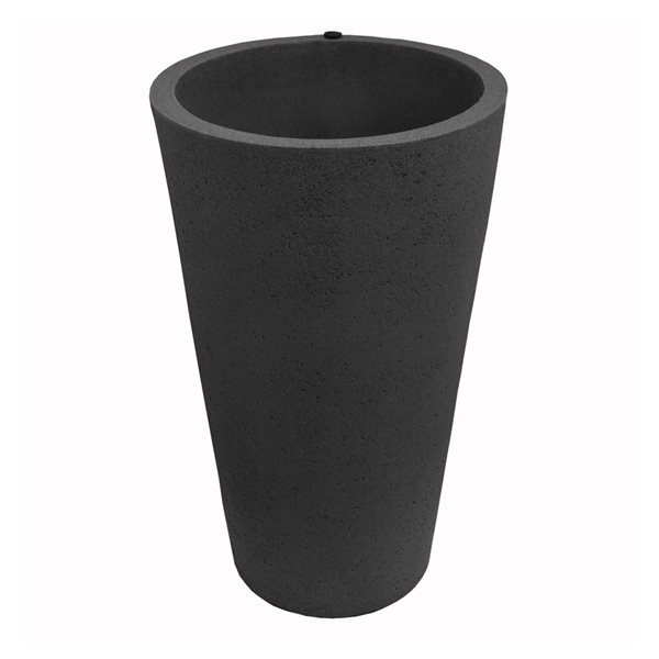 Algreen Tall Black Crete Planter 30-in