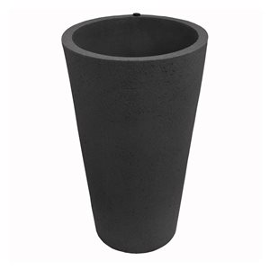 Algreen Tall Black Crete Planter 30-in