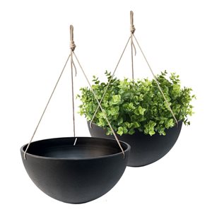 Algreen Acerra Black Hanging Basket 14-in - 2/Pk