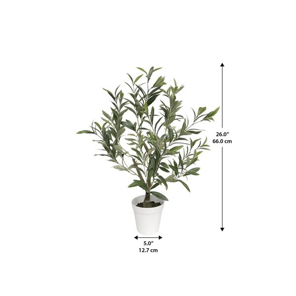 Algreen Artificial Table Top Olive Tree 26-in w/ Plastic Planter