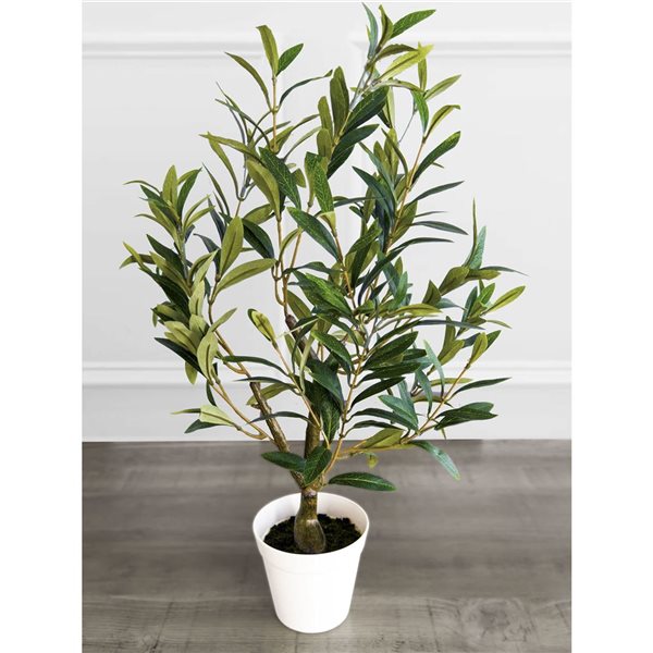 Algreen Artificial Table Top Olive Tree 26-in w/ Plastic Planter