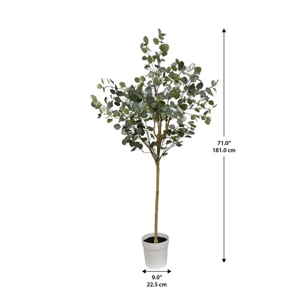 Algreen Artificial Eucalyptus Tree 71-in w/ Plastic Planter