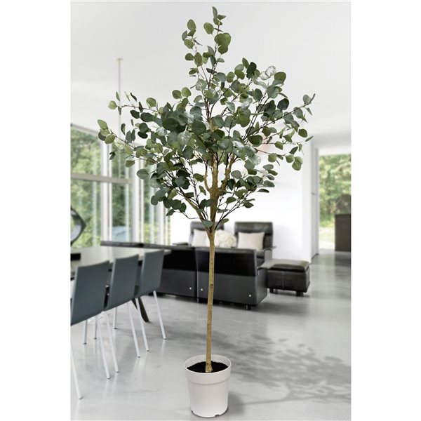 Algreen Artificial Eucalyptus Tree 71-in w/ Plastic Planter