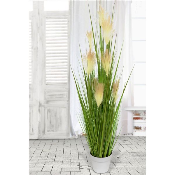 Algreen Artificial Reed Grass 48-in w/ Plastic Planter
