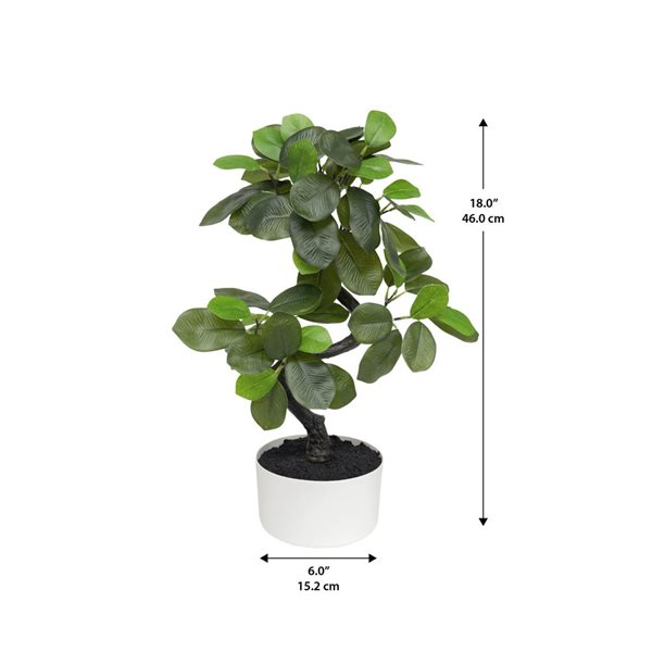 Algreen Artificial Snake Shape Ficus 18-in w/ Plastic Planter