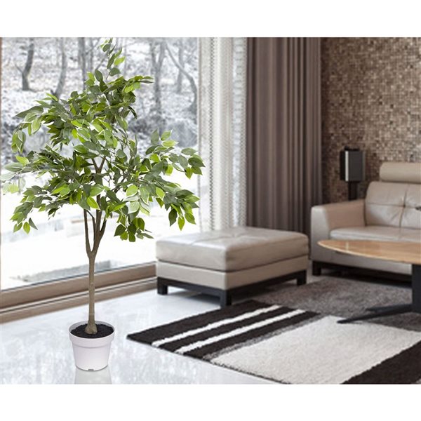 Algreen Articial Ficus Tree 53-in w/ Plastic Planter