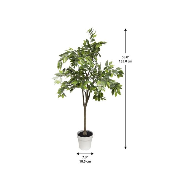 Algreen Articial Ficus Tree 53-in w/ Plastic Planter