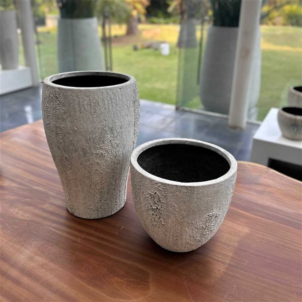 LH Home Large Antique White Uxmal Pot