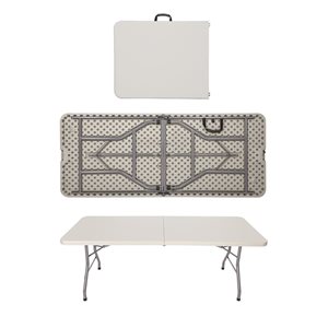Hampden Furnishings Baldwin Collection Fold-in-Half Rectangle Steel Table - Grey