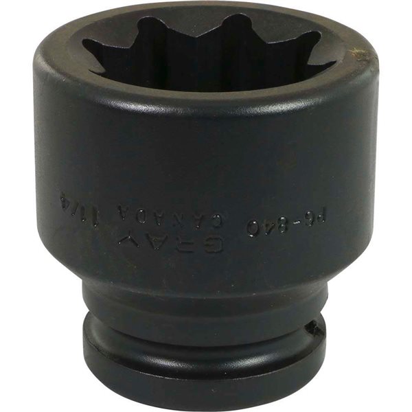 Gray Tools 1-1/4 X 3/4-in Drive 8 Point Regular Length Impact Socket