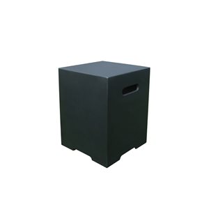 Cache-réservoir carré pour propane MODENO d'Elementi 15,7 l. x 20 po h. béton fibre de verre, noir lisse