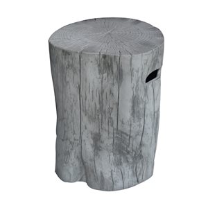 Elementi Manchester 19.7 dia x 24,4-in H Concrete Fibreglass Log-Shaped Propane Tank Cover - Grey