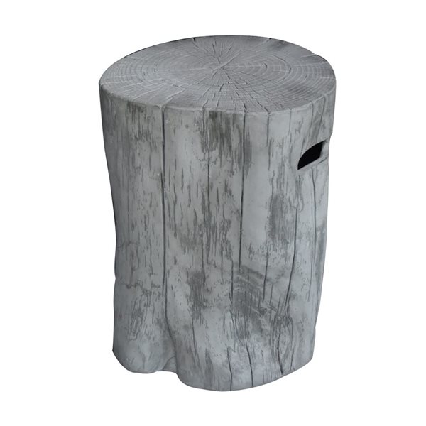 Elementi Manchester 19.7 dia x 24,4-in H Concrete Fibreglass Log-Shaped Propane Tank Cover - Grey