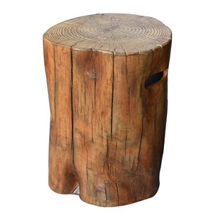Elementi Manchester 19.7 dia x 24,4-in H Concrete Fibreglass Log-Shaped Propane Tank Cover - Redwood