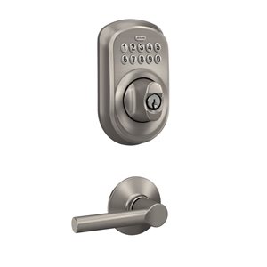 Schlage Plymouth/Broadway Keypad Combo, Satin Nickel