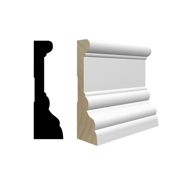 RESO 5-Pc 1 D x 3 1/4 W x 85-in L Primed Finger-Jointed Pine Casing Moulding - 35 ft