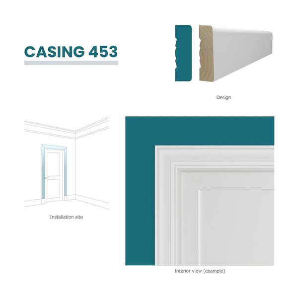 RESO 5-Pc 11/16 D x 2 1/4 W x 85-in L Primed Finger-Jointed Pine Casing Moulding - 35 ft