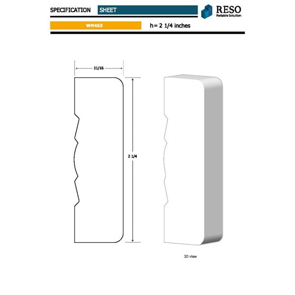 RESO 5-Pc 11/16 D x 2 1/4 W x 85-in L Primed Finger-Jointed Pine Casing Moulding - 35 ft