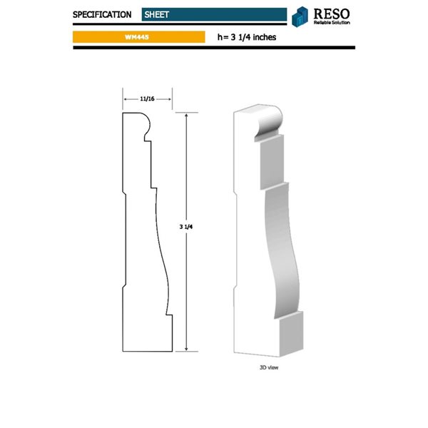 RESO 10-Pc 11/16 D x 3 1/4 W x 99-in L Primed Finger-Jointed Pine Casing Moulding - 80 ft