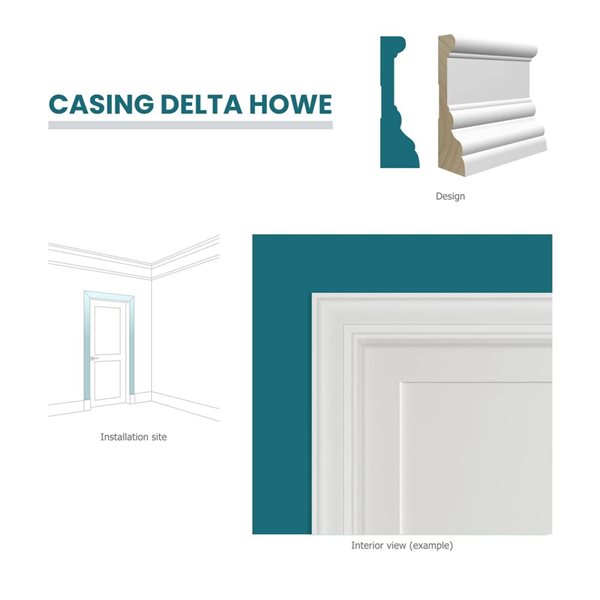 RESO 3-Pc 1 D x 3 1/4 W x 85-in L Primed Finger-Jointed Pine Casing Moulding - 21 ft