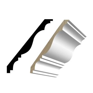 RESO 3-Pc 9/16 D x 5 1/4 W x 96-in L Primed Finger-Jointed Pine Crown Moulding - 27 ft