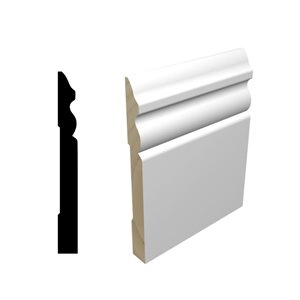RESO 10-Pc 9/16 D x 5 1/4 W x 96-in L Primed Finger-Jointed Pine Baseboard Moulding - 80 ft